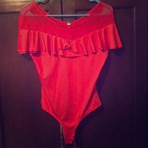 Red Short Sleeve Bodysuit